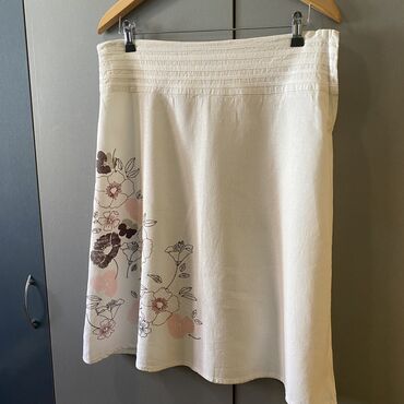 suknje zara 2022: XL (EU 42), Midi, bоја - Bela