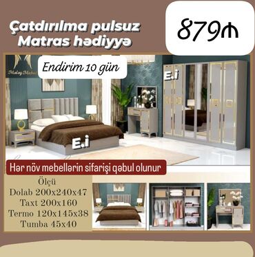 Mətbəx mebeli: İkinəfərlik çarpayı, Dolab, Termo, Tumba, Yeni