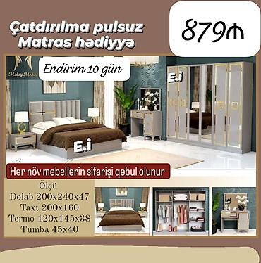 stenka mebeller: *Yataq Dəsti 6 qapılı Dolabla 879Azn💥* ✔️Rəng seçimi var *✔️Şəhər — 3