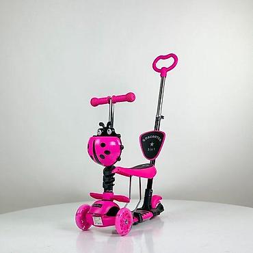 vespa za devojcice: Trotinet Bubamara 5u1 pink – dečiji trotinet sa sedištem, LED — 1