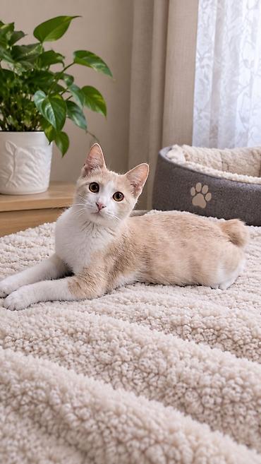 перепелка бишкек: Котёнок-курильский бобтейл (короткий хвост-помпон), окрас кремовый с — 2