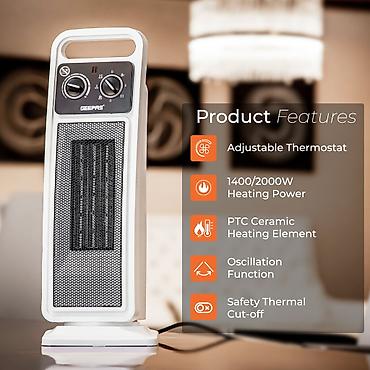 radiatrlar: Kalorifel tipli qızdırıcı Geepas GRH 28530 2000W 23m² . ENDİRİM — 2