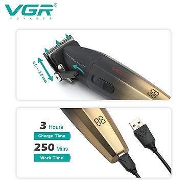firca: №: 12936 Məhsulun adı: Saç kəsimi üçün cihaz VGR V-003 Black/Gold — 4