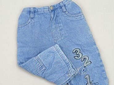 jeansy z wysokim stanem i szerokimi nogawkami: Denim pants, Mothercare, 3-6 months, condition - Good