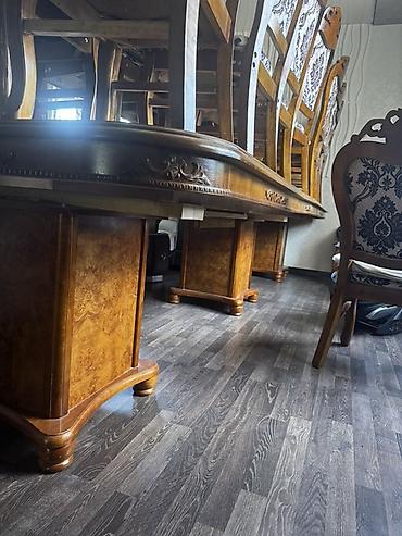 study table: Стол и стул для зала, Б/у, цвет - Коричневый — 6