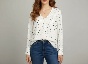 elegancka bluzka damska plus size: Women's blouse, size XL (EU 42)