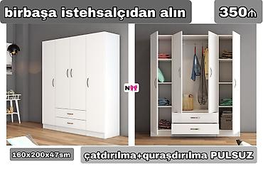 dolab satilir: Düz dolab, Yataq otağı üçün, Paltar üçün, 4 qapılı — 1