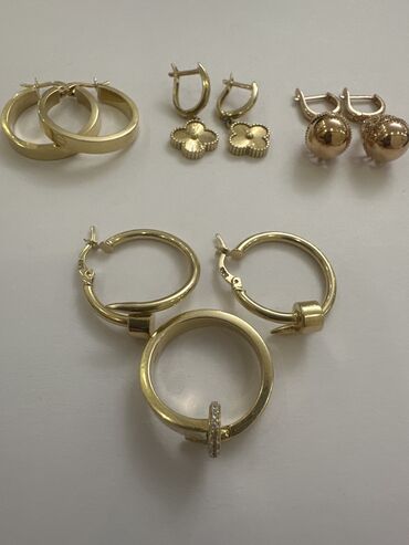 золотые серьги кольца: Серьги золотые 585 пробы в желтом золоте Картье вес 2,67гр .серьги