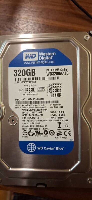 Dacia: Daxili Sərt disk (HDD) Western Digital (WD), 256 GB, İşlənmiş