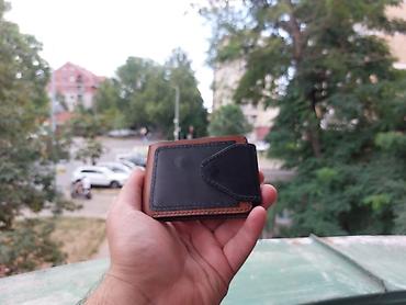 monine torbice: Minimalistički kožni novčanik – ručni rad - Materijal: prava koža u — 1