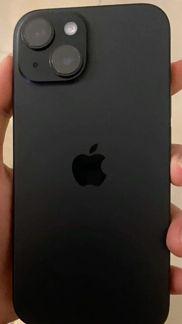 Apple iPhone: IPhone 15, 128 GB, Jet Black, Barmaq izi, Simsiz şarj, Face ID
