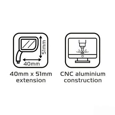 aparat za nitne: Produžeci za retrovizore motocikla – CNC aluminijum, 40 x 51 mm - — 1