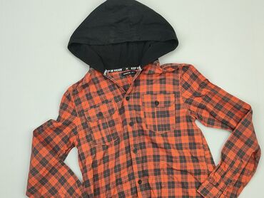 Shirts: Shirt 11 years, condition - Very good, pattern - Cell, color - Orange