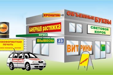 монтаж рекламных баннеров: Жогорку тактыктагы басып чыгаруу, | Баннерлер