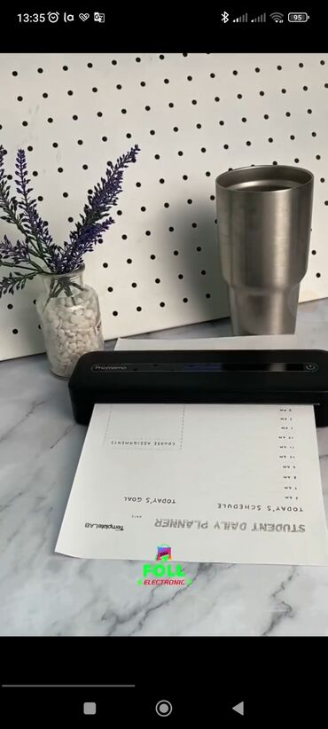 rəngli printerlərin qiyməti: Mini A4 printer Bağlantı texnologiyası--Bluetooth, USB Çap