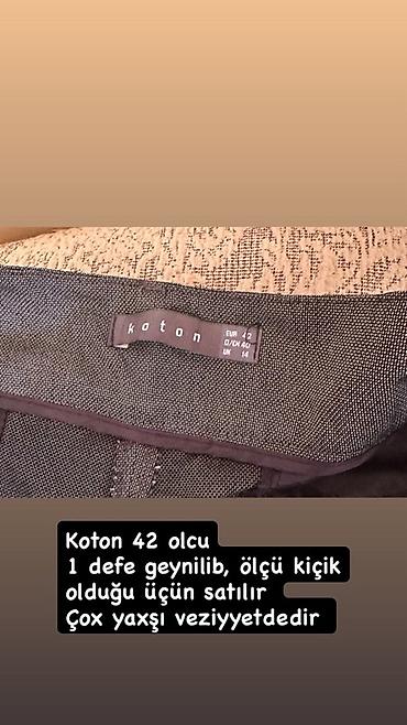 tek pencek: Koton qadın kostyumu - Rəng: tünd boz, xırda nöqtəli faktura - Dəst — 7