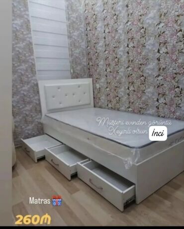 Çarpayılar: Yeni, Təknəfərlik çarpayı, Bazasız, Matras ilə, Siyirməsiz, Azərbaycan — 25