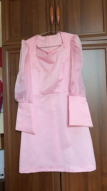 sumqayitda don: Zərif çəhrayı mini don - Model: A-kəsim, qısa uzunluq - Parça: Saten — 1