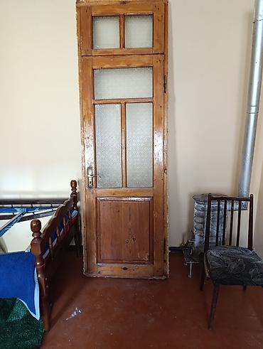 Taxta otaq qapısı – şüşəli model - Material: təbii taxta (masif)