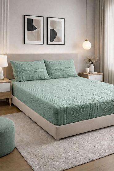 Posteljina: 🎀Reljefni čaršafi 🎀Čaršaf na lastiš 25 + 2 jastučnice(50*70) — 3