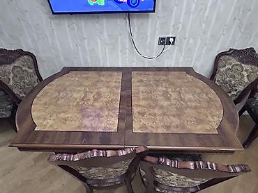 Комплекты диванов и столов: Künc divan + yemək masası və stul dəsti - Künc divan: L formalı, sağ — 2