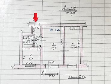 flat osh: 2 комнаты, 42 м², Военторг Хрущевка, 4 этаж, Старый ремонт — 7