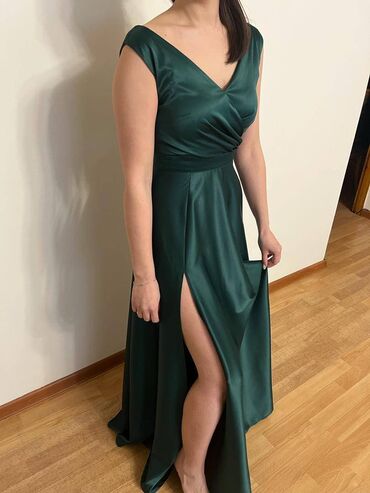 зеленое вечернее платье: Вечернее платье, Атлас, S (EU 36)