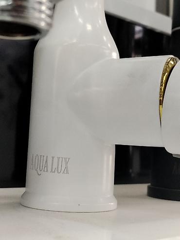 Смеситель для умывальника AQUALUX, однорычажный. - Цвет: белый с