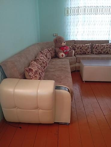 Ev və bağ: Künc divan dəsti - L formalı geniş künc divan: yumşaq süet/parça — 2