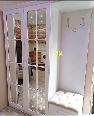 Ağ rəngdə dəhliz üçün modul şkaf dəsti - İki qapılı geniş şkaf