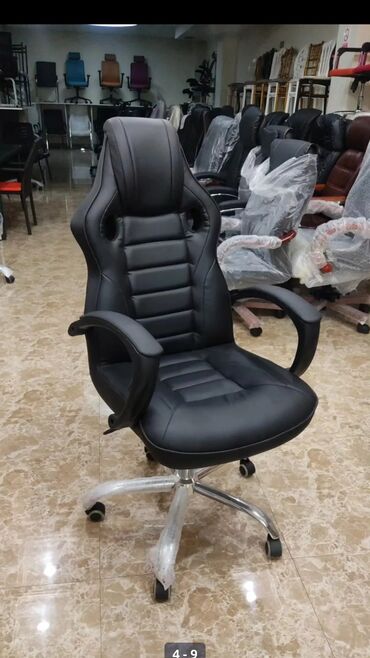 Ofis və oyun kresloları: Yeni, Təkərli, Qolları tənzimlənir, Dəri — 11