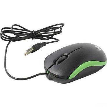 komputerlər satisi: Ritmix ROM-111 Black/Green, 800 DPI, 60qr, 3 buttons, USB Type-A 🟢 — 1
