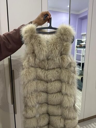 штапель узбекский фасоны платьев для дома: Жилет из натурального меха песец удлинённый - Материал: натуральный