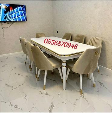 tek termolar: Qonaq otağı üçün, Yeni, Açılan, Dördbucaq masa, 6 stul — 4