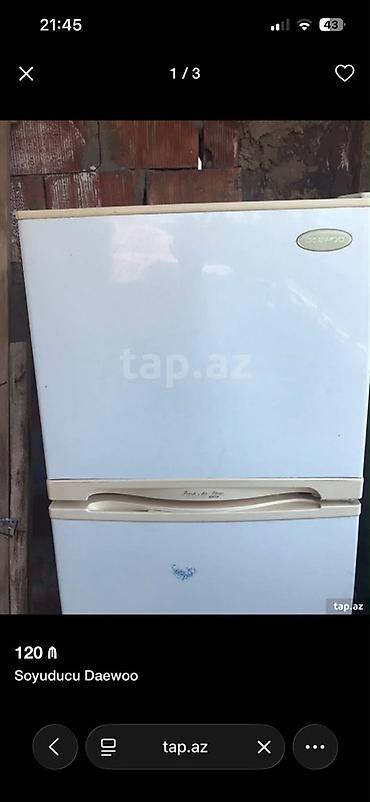 daewoo soyuducu: Soyuducu Daewoo - Tip: İki qapılı, yuxarıda dondurucu bölmə, aşağıda — 3