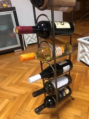 Ostali stilski dekor: Metalni stalak za vino – set od 2 komada - Materijal: čelik/kovano — 10