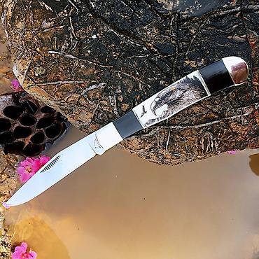 карманный нож: Складной нож Watchman Bone рукоять латунь кость Описание — 1