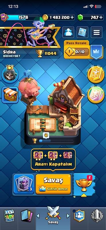 Clash Royale hesabı - Kupa: 11044+ - Kral səviyyəsi/profil framı