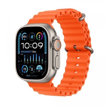 honor band 5: Apple Watch Ultra 2 - поколения, титановый циферблат с оранжевым Ocean