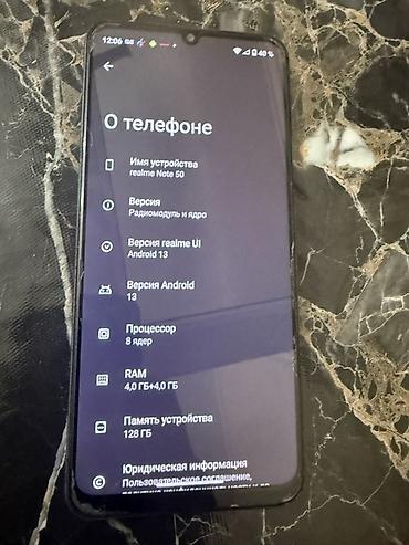 xiaomi mi note 10 pro: Realme Note 50, 128 GB, rəng - Göy — 2