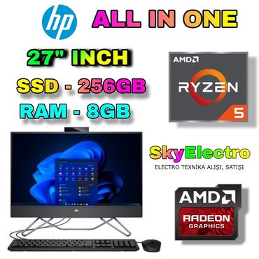 Audio: 👍 HP ALL IN ONE 27 INCH ✈️ CPU - Ryzen® 4.10Ghz 📀 RAM - 8GB 💿 SSD -