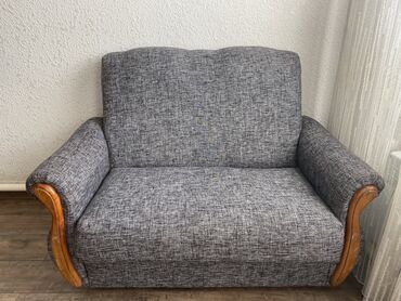 мебель из массива: Диван-кровать, цвет - Серый, Б/у