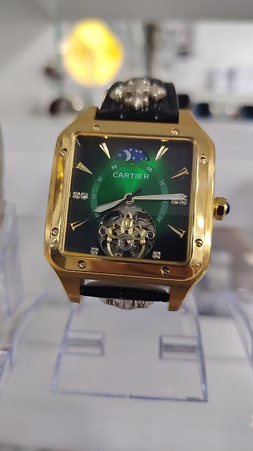 günüş saat: Cartier kvadrat-korpuslu kişi qol saatı - Korpus: qızılı tonlu metal — 2