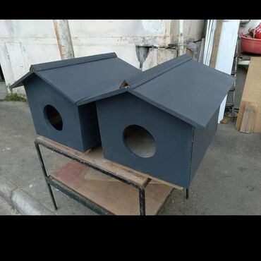 Yuvalar: Rəngli taxta heyvan evi/budaq evciyi - Material: taxta konstruksiya — 21