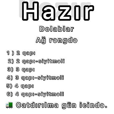 gold mobilya: *2 qapili dolab*
Çatddirilma quraşdirilma şeher içi pulsuz 
Sebine1 — 1