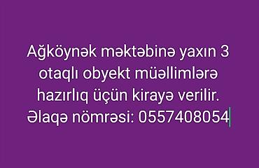 bag evinə baxici: Ağköynək məktəbinə yaxın yerləşən, müəllimlərin hazırlıq dərsləri üçün — 1