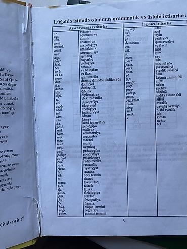 Digər idman və istirahət malları: Məhsul: “Yeni İngiliscə–Azərbaycanca Lüğət” (Qurban Rzayev), II nəşr — 2