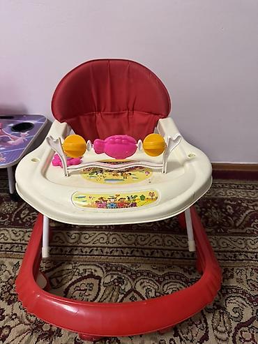 Детские ходунки с игровой панелью - Цвет: красно-белые, мягкое