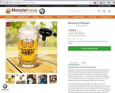 Čaše: Kriger krigla za pivo sa zvonom – 0,5 l - Staklena krigla zapremine — 13