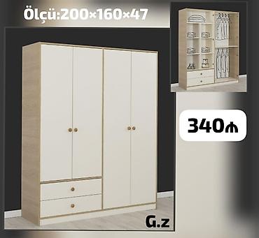 mini şkaf: Dörd qapılı paltar şkafı - Ölçü: 200 × 160 × 47 sm - Rəng və — 1